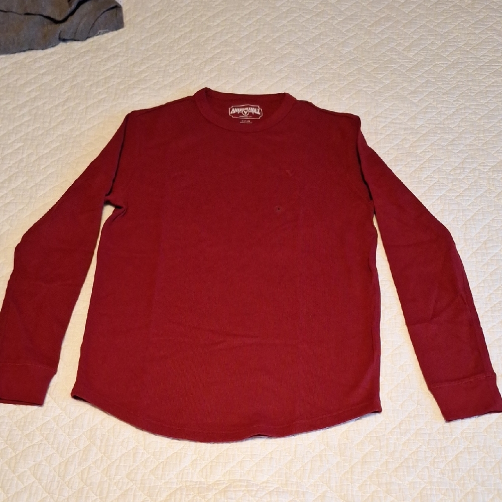 American Eagle Outfitters Maroon Long Sleeve Shirt